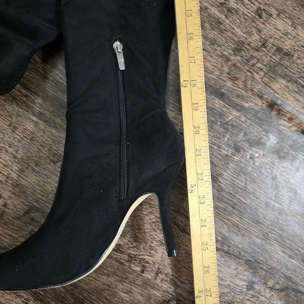 MARC FISHER Over The Knee‎ Boots Womens 7M Black Excellent Faux Suede Stiletto